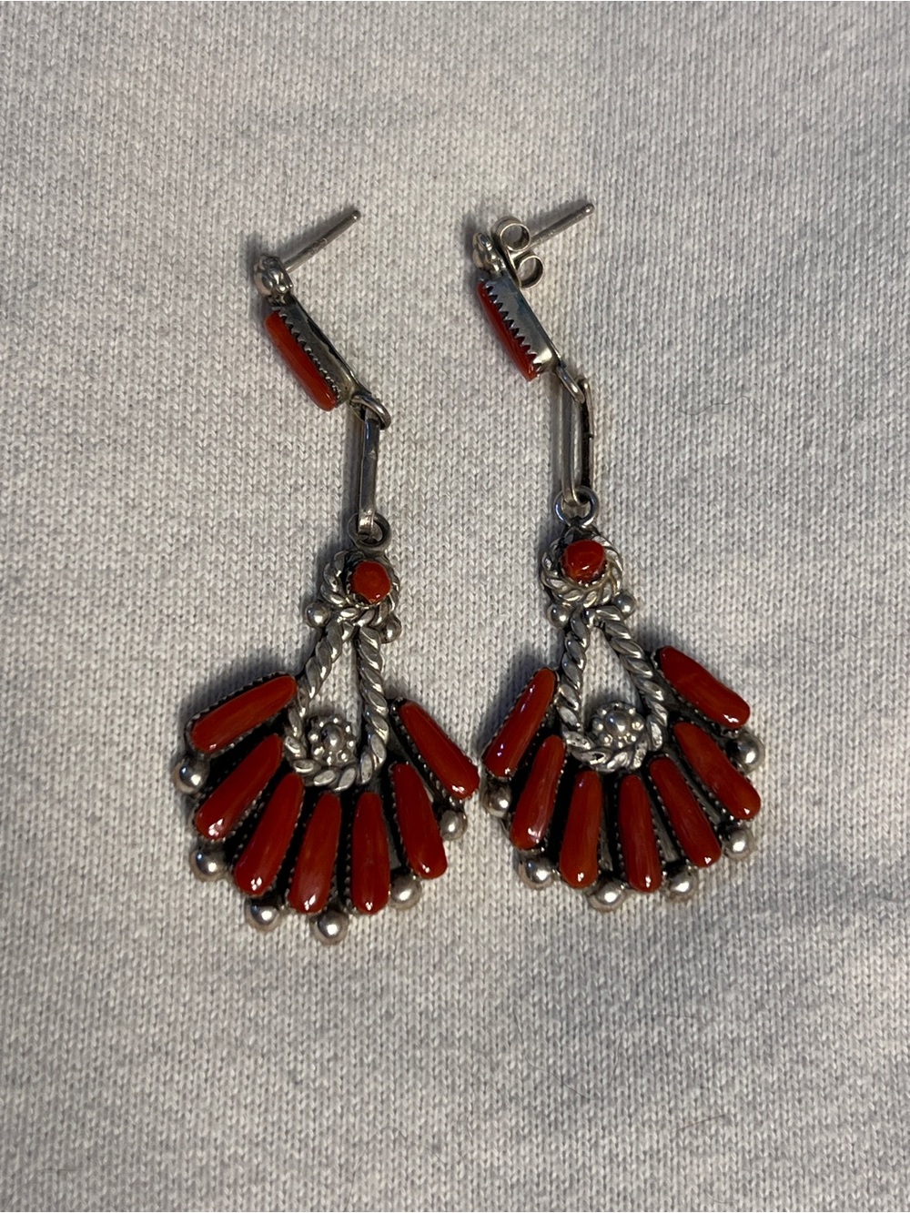 Red Coral Earrings